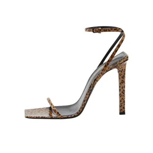 SAINT LAURENT PAM One Ремень Сандалии 11 см Женские Леопардовый принт