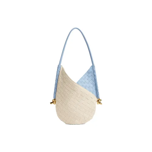 Bottega Veneta Solstice Полиэстер Одно плечо Сумка Маленькая Женская Естественный Ледяной Синий