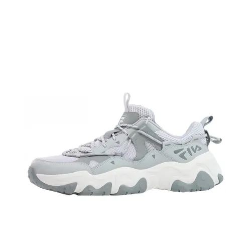 FILA FLUID 5 Кошачья лапа Обувь Устойчивая к истиранию Увеличение высоты Низкий Топ Повседневная обувь Мужская Серый Белый