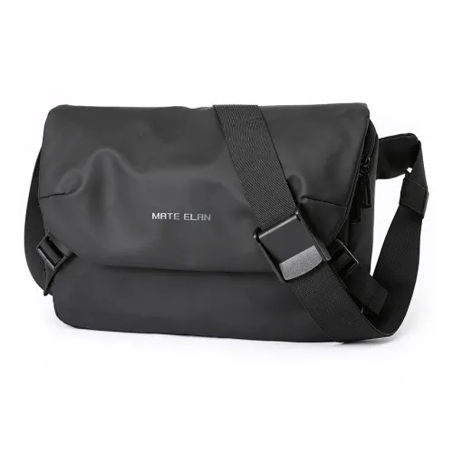 MOYYI ПВХ Курьерская сумка Сумка через плечо Большая унисекс Черная