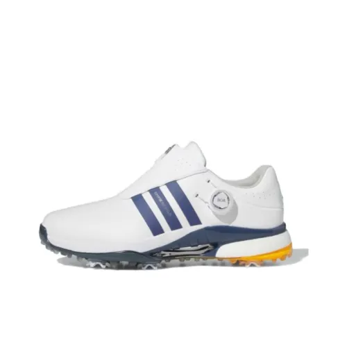 Adidas Tour360 Амортизаторы Уменьшение потерь сцепления Низкий топ Обувь для гольфа Мужская Белый Синий