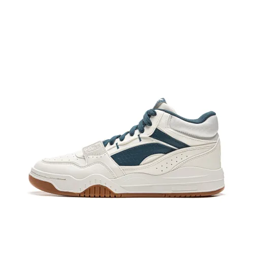 LINING Moonlight White HI Скейтборд Кроссовки MID Топ Белый Зеленый Мужской