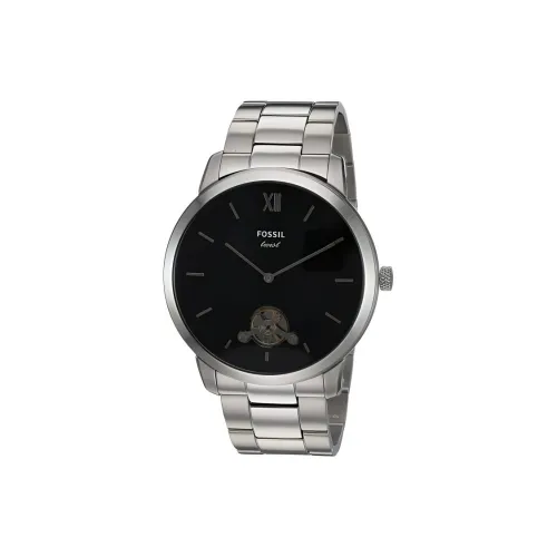 FOSSIL Наручные часы Кварцевый механизм Ремешок из нержавеющей стали 44 мм Черный циферблат Мужские часы