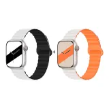 Яблоко, силиконовый ремешок - белый, черный * Звездный свет, апельсин