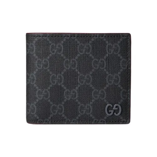 GUCCI Canvas Сумка Кошелек Монета Кошелек Стандартный Мужской Черный и Бордовый Красный