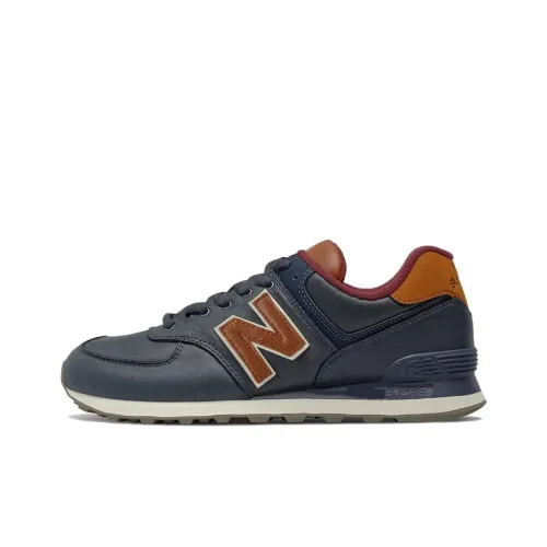 New Balance NB 574 Амортизация Устойчивость к истиранию Дышащий Низкий Верх Повседневные Беговые кроссовки Мужские Темно-синий Коричневый