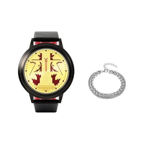 ingyunshi × God Seal Throne Collaboration Электронный механизм Искусственная кожа Ремешок Часы Унисекс Серебристый циферблат