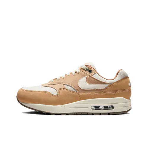 Nike Air Max 1 Устойчивые к истиранию Низкие Кроссовки для бега Повседневные Женские Коричневые