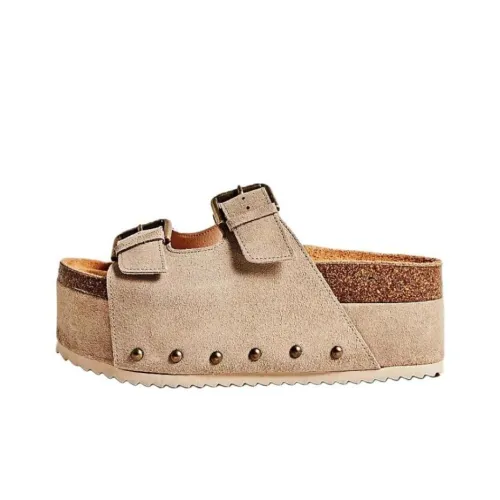 FREE PEOPLE Слипоны 6,3 см Женские Тауповые