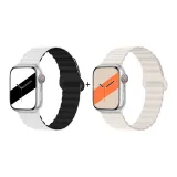 Яблоко Силиконовый ремешок - Белый, Черный * Звездный свет