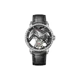 9001E1 Металлический черный циферблат с ромбовидным ободком и ремешок