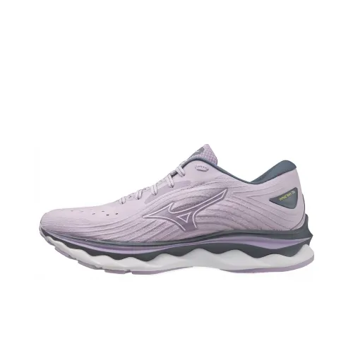 Mizuno Wave Sky 6 Амортизация Износостойкий Низкий Топ Беговые кроссовки Женские Серый Розовый