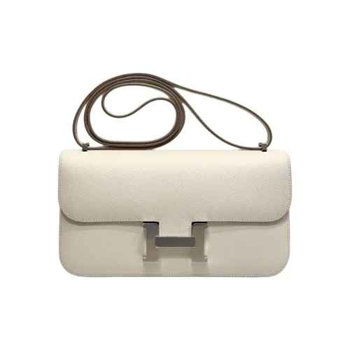 HERMES Constance Эпсомская кожа Сумка через плечо Женская Craie Milkshake Белый