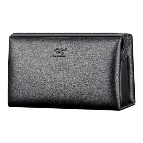 SEPTWOLVES Клатч из натуральной коровьей кожи Мужской Черный Кофейный