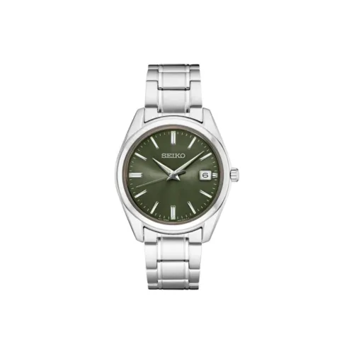 SEIKO ESSENTIALS Collection Кварцевый механизм нержавеющая сталь ремешок часы для мужчин зеленый циферблат