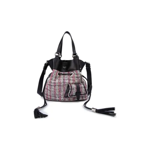 LANCEL Коровья кожа Портативная Сумка через плечо Сумка на плечо Средняя Женская Черная Многоцветная