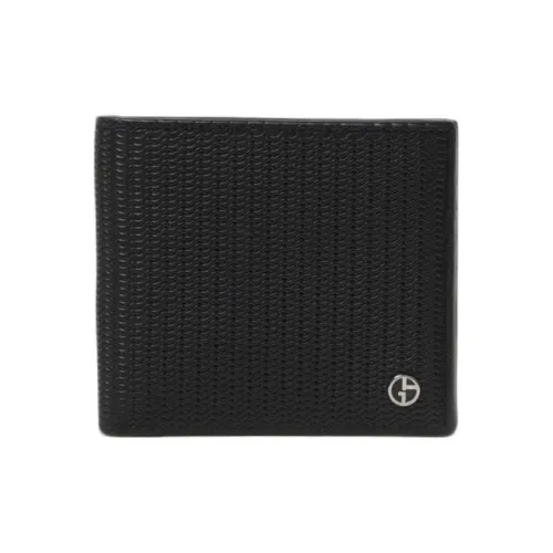 GIORGIO ARMANI Тисненая кожа Кошелек Мужской Черный