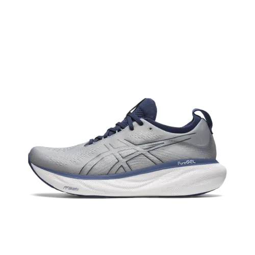 ASICS Гель Nimbus 25 Low Топ Тренировочные Беговые Кроссовки Мужские Серый Синий