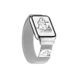 Линия Кролик, лазерная гравировка, миланский ремень, серебряный