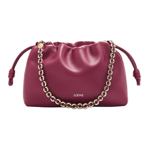 LOEWE Flamenco Мягкий Nappa Lambskin Crossbody Clutch Small Women's Темно-красный