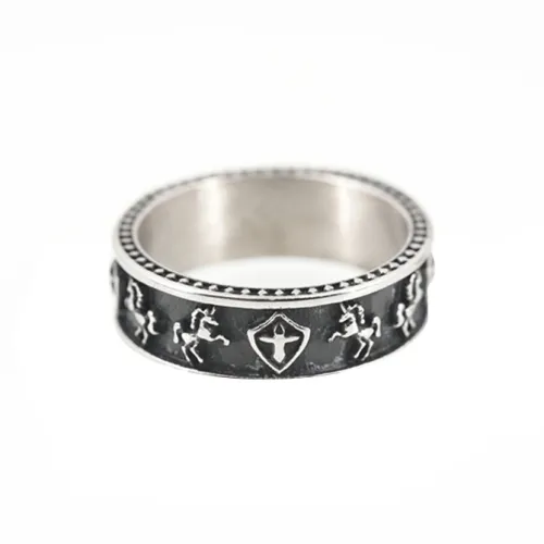 Келанси Кольца из титанового стального сплава Мужские Черные Серебряные