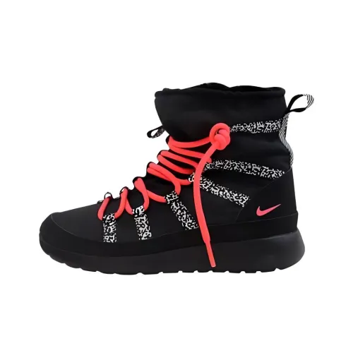 nike Rosherun Hi Амортизация Износостойкий Высокий Топ Повседневная Обувь GS Черный Розовый