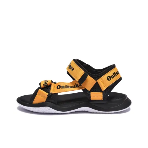 Onitsuka Tiger Ohbori Strap Пляжные сандалии Унисекс Черный Желтый