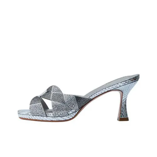 NICOLI Слипоны 7 см Женские Серебряные