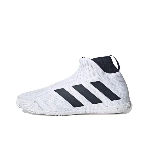 Adidas Stycon Без шнуровок Твердый Корт Амортизаторы Slip-resistant Высокий Топ Кроссовки для тенниса Мужской Черный Белый