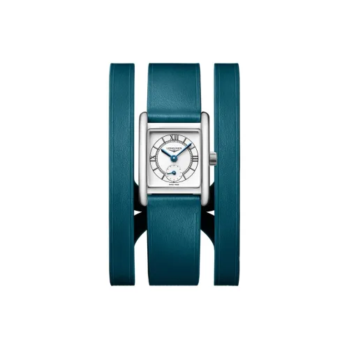 LONGINES Elegant Collection Кварцевый механизм Женские часы 29*21,5 мм Серебристый циферблат Корпус из нержавеющей стали Ремешок из коровьей кожи