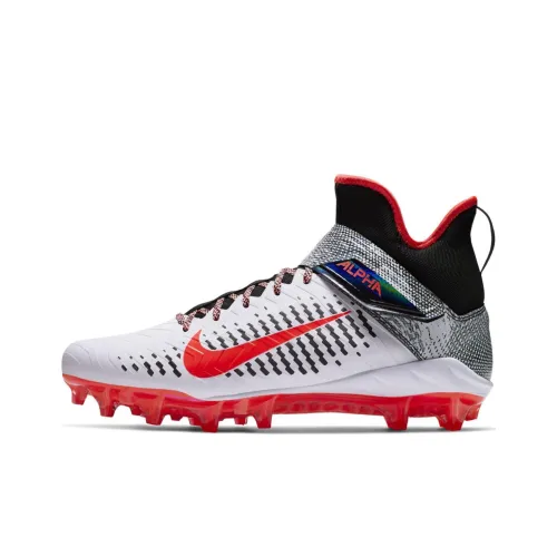 Nike Alpha Menace FG Твердый Грунт Амортизация Износостойкие Футбольные Бутсы Мужские Красный Белый Черный