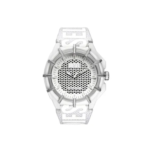 DIESEL Наручные часы Солнечный кварцевый механизм Кожаный ремешок 51 мм Белый циферблат Мужские часы