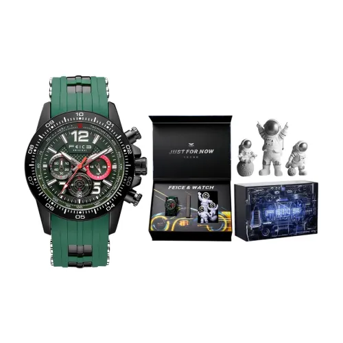 FEIKE Серия Wind Chasing Кварцевый механизм Резиновый ремешок Часы Мужские Черный циферблат