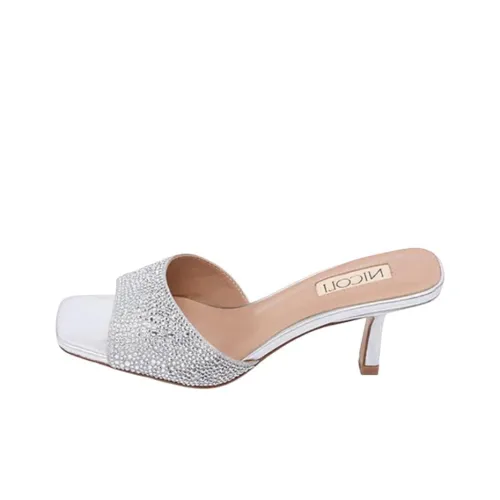 NICOLI Слипоны 7 см Женские Серебряные