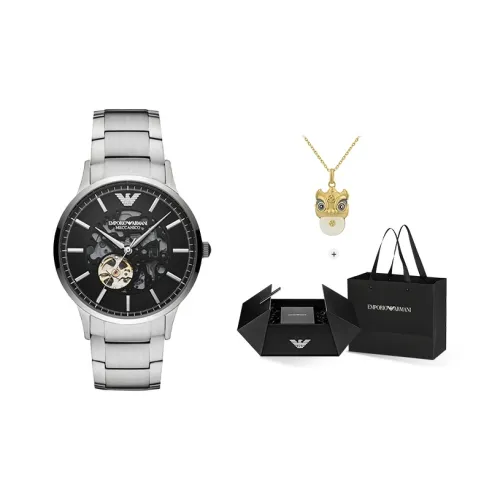 EMPORIO ARMANI Механические Мужские Часы 43 мм Черные