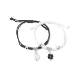 Браслет для пары с четырехлистным клевером