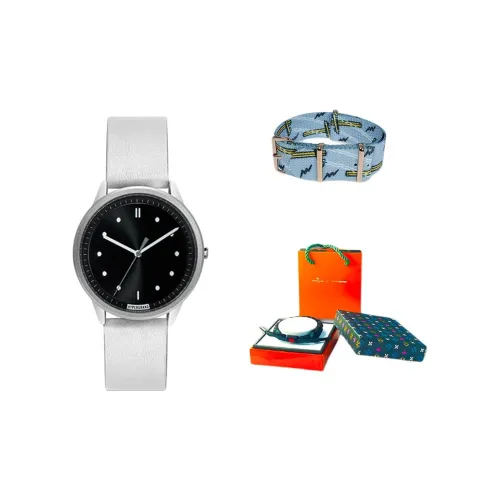 HYPERGRAND Наручные часы Кварцевый механизм Естественная кожа Ремешок Черный циферблат Мужские часы