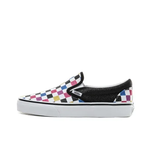 Vans Slip On Litter Cvans Heckerboard Классический Покрытие Низкие Кроссовки для скейтбординга Унисекс Черный Белый Розовый