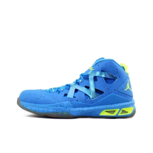 Jordan Melo M9 Амортизация Износостойкий MID Топ Винтажные баскетбольные кроссовки Мужской Синий