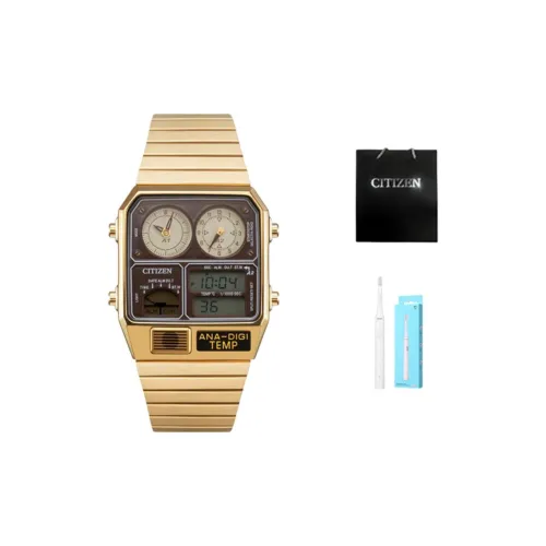 CITIZEN Кварц Механизм Нержавеющая Сталь Ремешок Часы Унисекс Золотой Циферблат