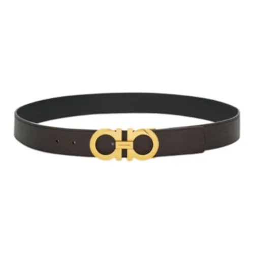 FERRAGAMO Телячья кожа Кожаные ремни Мужской Коричневый Ширина 3,5CM