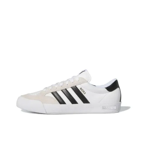 Adidas Originals Nora Slip-Resistant Abrasion-Resistant Low Top Skateboard Shoes Unisex White Adidas Originals Nora Slip-Resistant Abrasion-Resistant Низкие Кроссовки для Скейтбординга Унисекс Белые