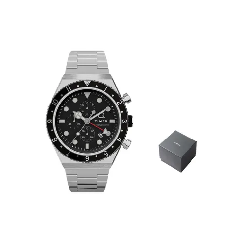 TIMEX Q Series Мужские часы Кварцевый механизм Ремешок из нержавеющей стали 40 мм Черный циферблат