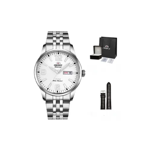 ORIENT Classic Collection Механический механизм Металлический ремешок Часы Мужские Белый циферблат
