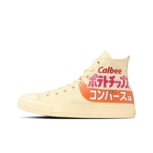 Конверс Износостойкие Дышащие Высокие Кеды Унисекс Бежевые