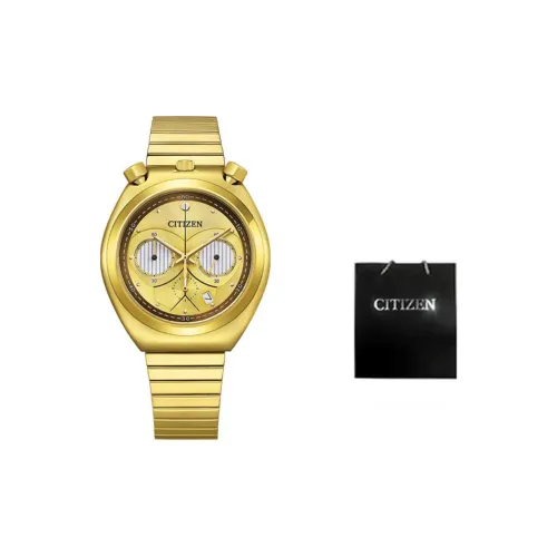 CITIZEN Кварцевый механизм нержавеющая сталь ремешок унисекс золотой циферблат