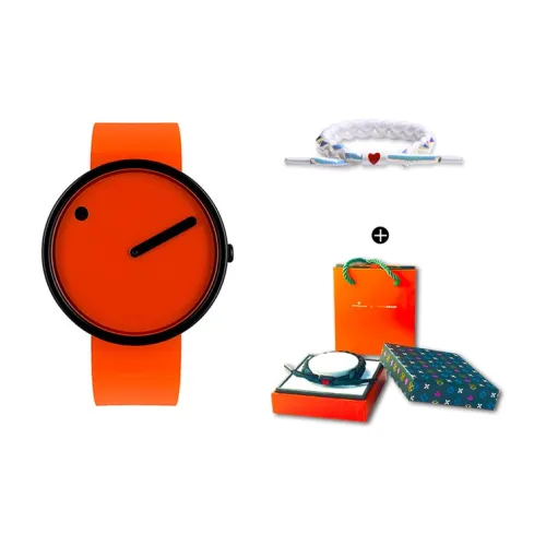PICTO Кварцевые часы механизм силиконовый ремешок апельсиновый циферблат унисекс