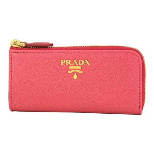 PRADA Saffiano кожа Key Pouch женский розовый