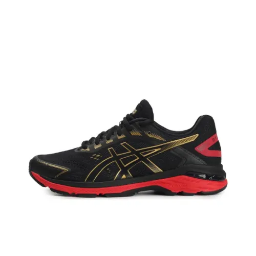 Asics GT 2000 7 Low Топ Беговые кроссовки Мужской Черный Золото Красный