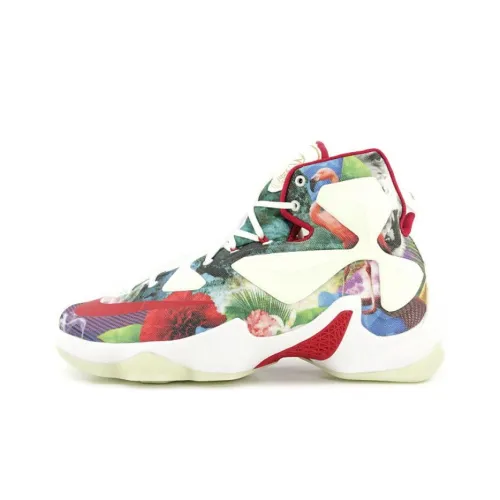 Nike Lebron 13 Амортизация Износостойкие Высокие Баскетбольные Кроссовки Унисекс Белый Зеленый